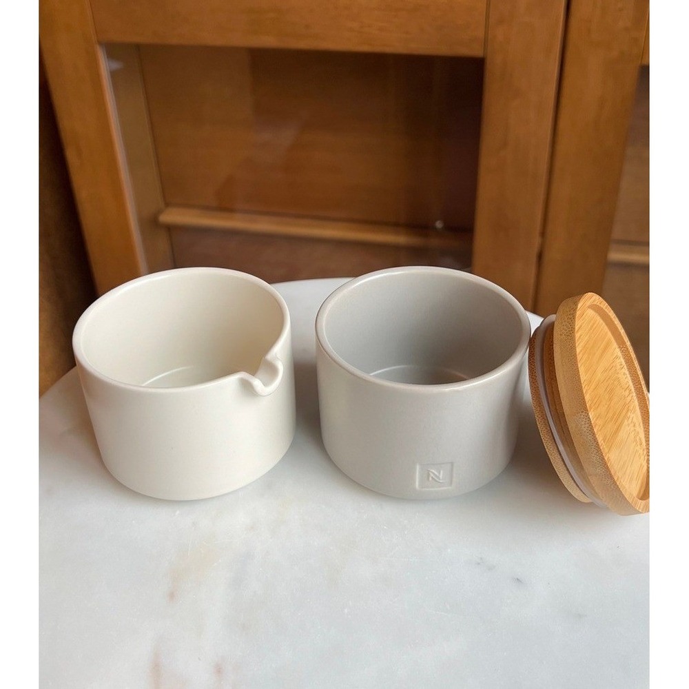 NWT Nespresso Barista Collection Stackable Serving Set Sugar Bowl Milk Jug Lid - Picture 3 of 6